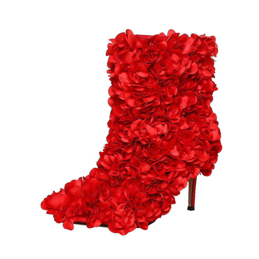 Femme Højhælede Blomster Appliqué Støvler Stilla