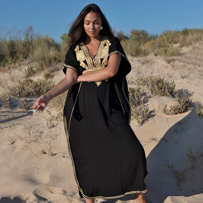 Dame Elegant Strandkaftan med kunstneriske broderier Stilla