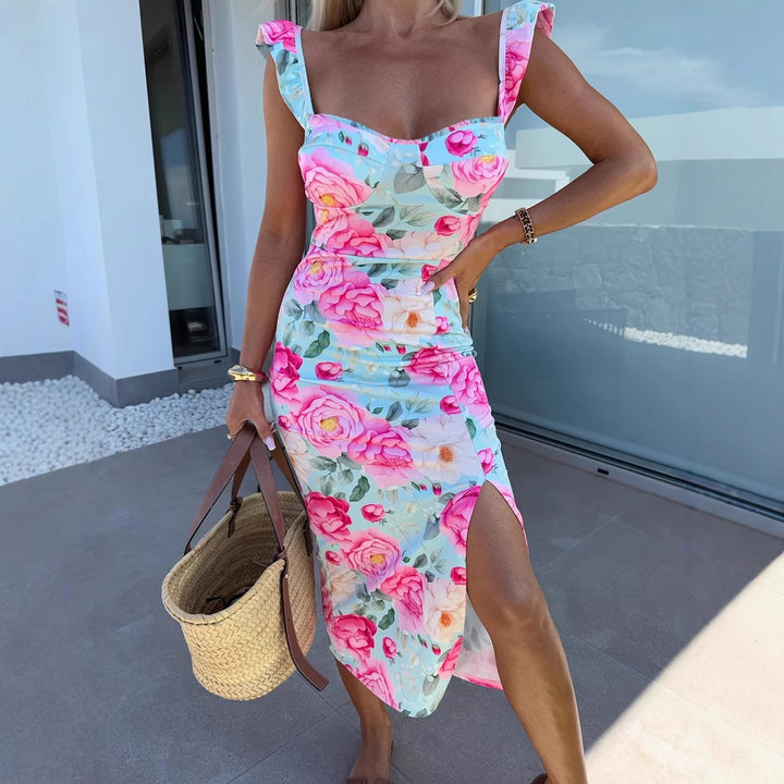 Dame sommerkjole med blomsterdesign Stilla