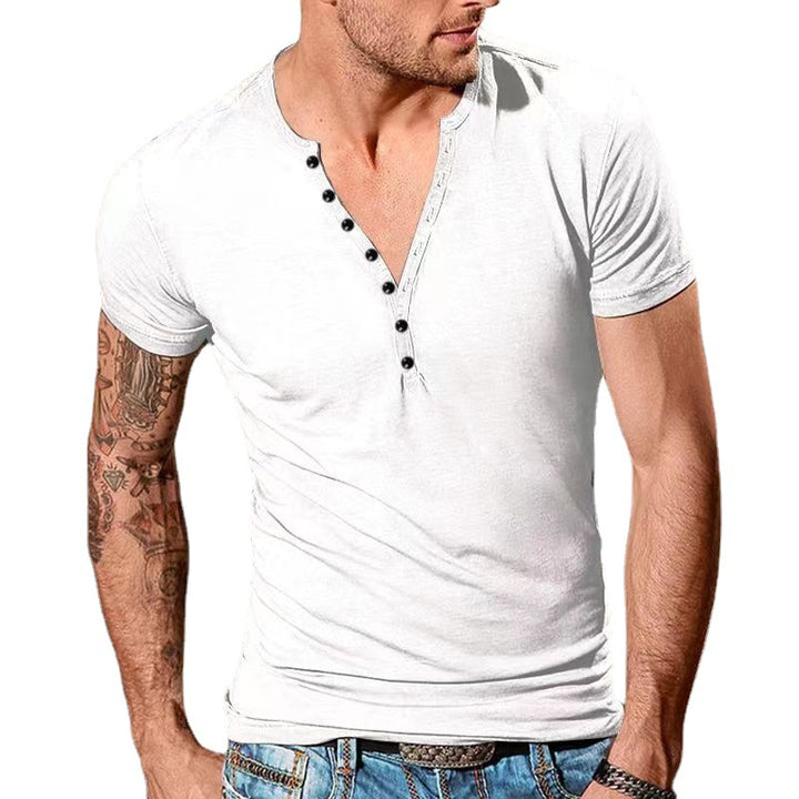 Herrer Fritid Kortærmet Henley T-Shirt Stilla 1752037952