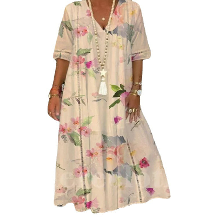Dame maxikjole med blomsterede mønstre Stilla
