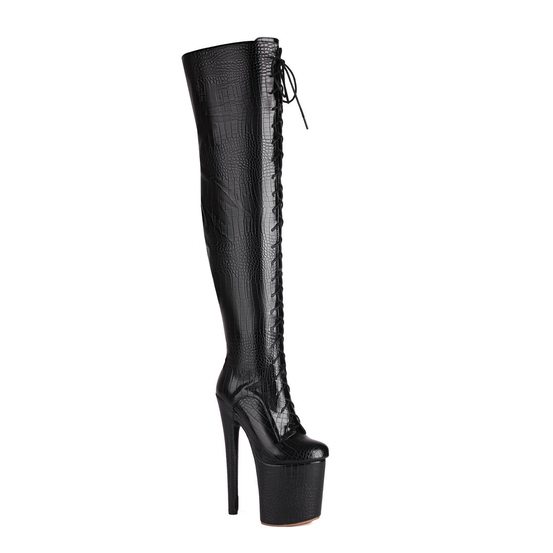 Dame Over-the-Knee Stiletto-hæle støvler med snørredetaljer Stilla