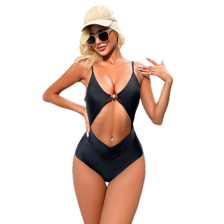 Dame Elegant Monokini med Cut-Outs og Rings-detail Skovae