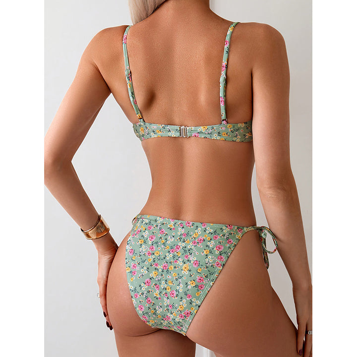 Kvinder trekant-bikini med blomsterdetaljer Skovae