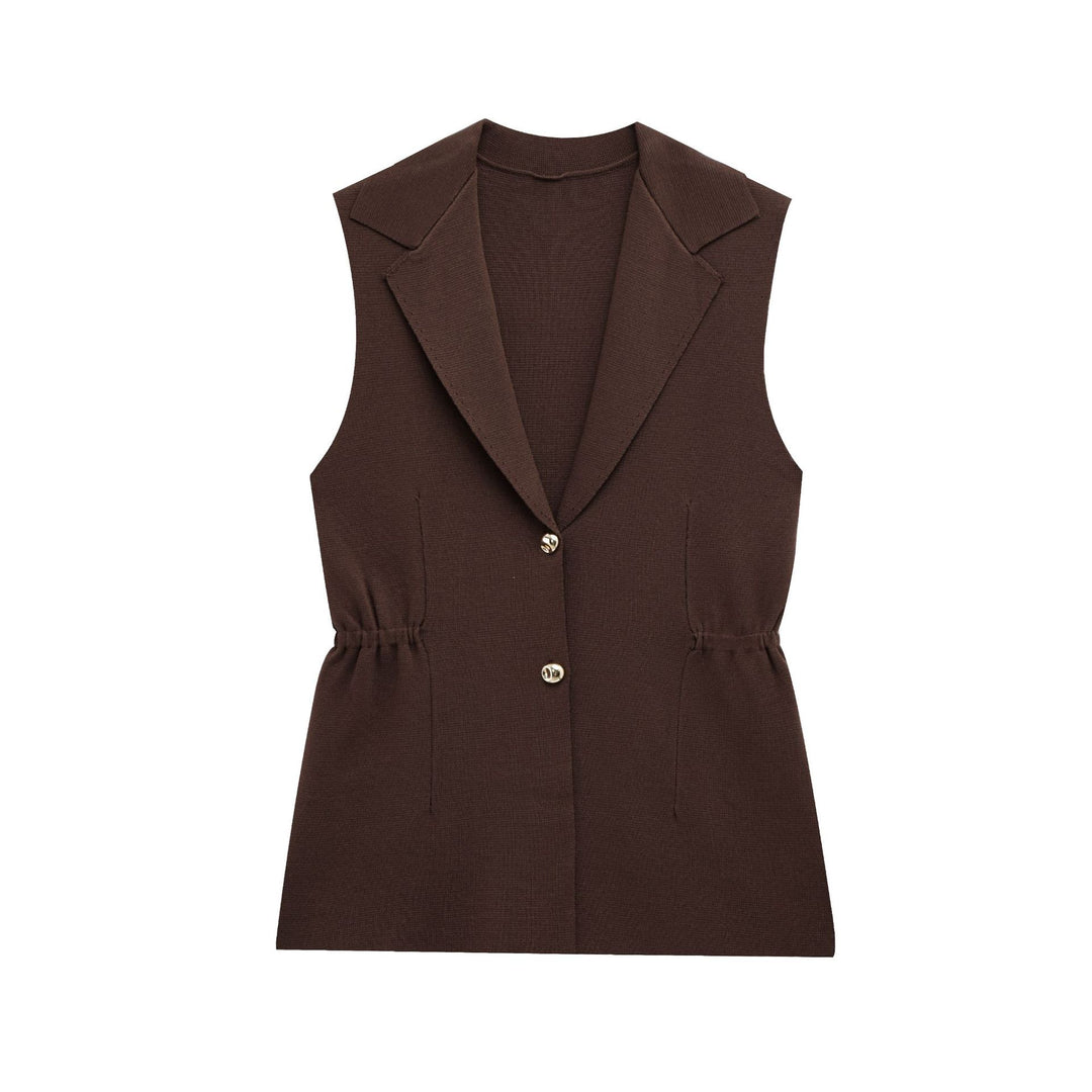 Femme Tilpasset Ærmeløs Strik Blazer Stilla