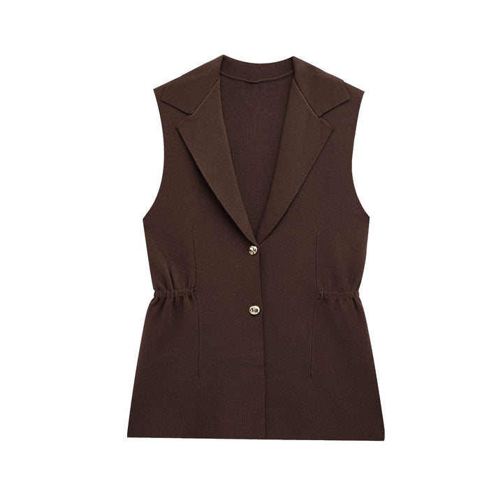 Femme Tilpasset Ærmeløs Strik Blazer Stilla