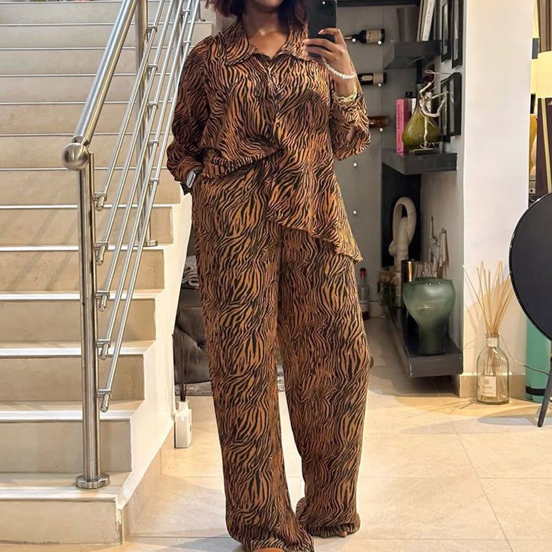 Dame Satin Pyjamas med dyreprint Stilla