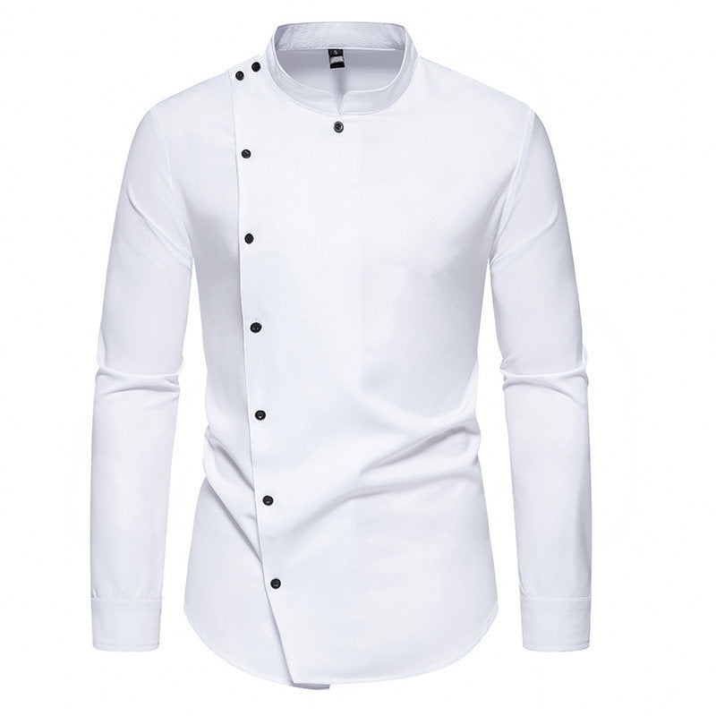Herrer Contemporary Mandarin Krave Skjorte Stilla