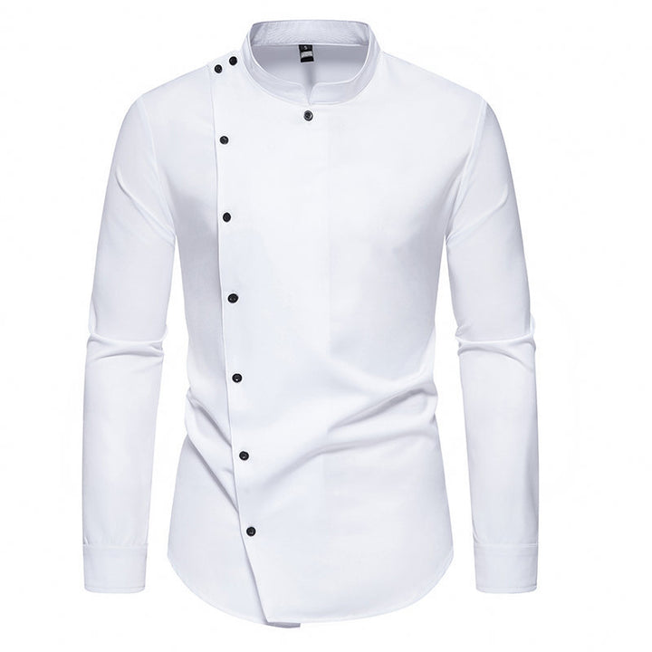 Herrer Contemporary Mandarin Krave Skjorte Stilla