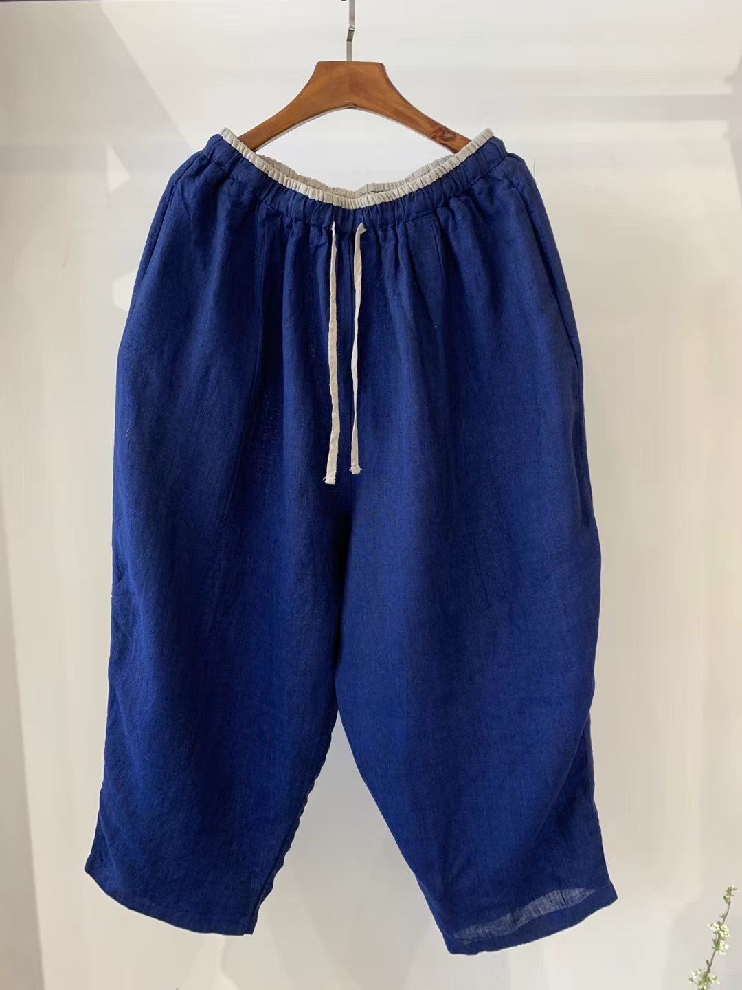 Femme Locker-snit Åndbar Leinen Culottes Stilla