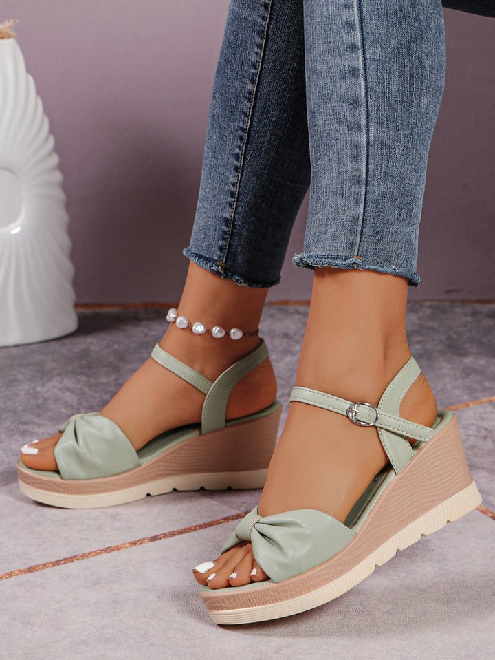 Dame Wedge-sandaler med elegant knude og behageligt fodbetræk Stilla