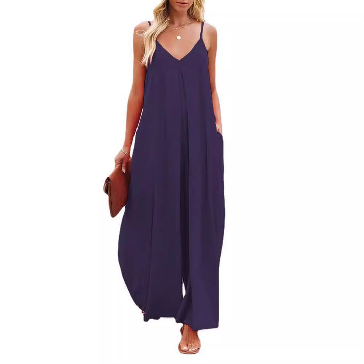 Dame Luftig Maxi-Jumpsuit med Spaghetti-stropper og sidelommer Stilla