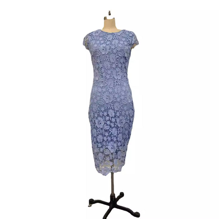 Dame Elegant Midi kjole med blomster spidsapplikationer og kropsnær pasform Stilla