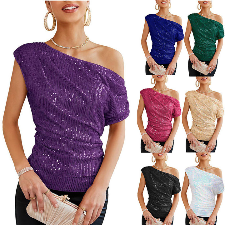 Dame off-shoulder glamour shirt Skovae
