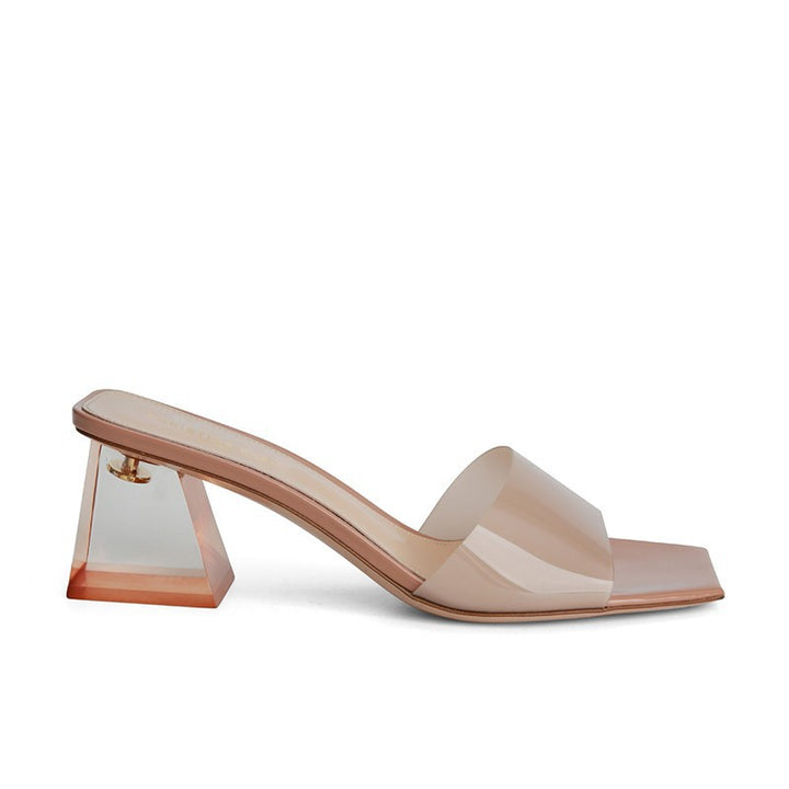 Dame blokhæle glide sandaler med geometrisk design Stilla