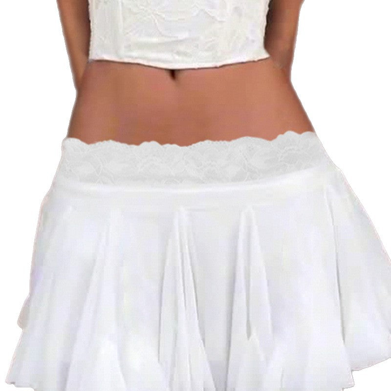 Dame nederdel med blomster ruffles og elastisk talje Skovae