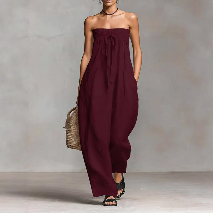 Dame Casual Jumpsuit med elastisk overdel og bredt ben Skovae