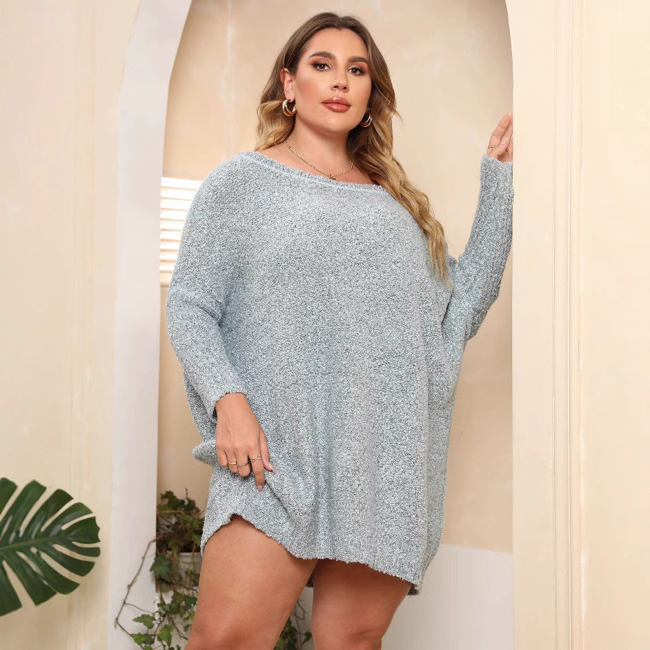 Dame hyggelig oversize sweater med skulderudskæring Stilla