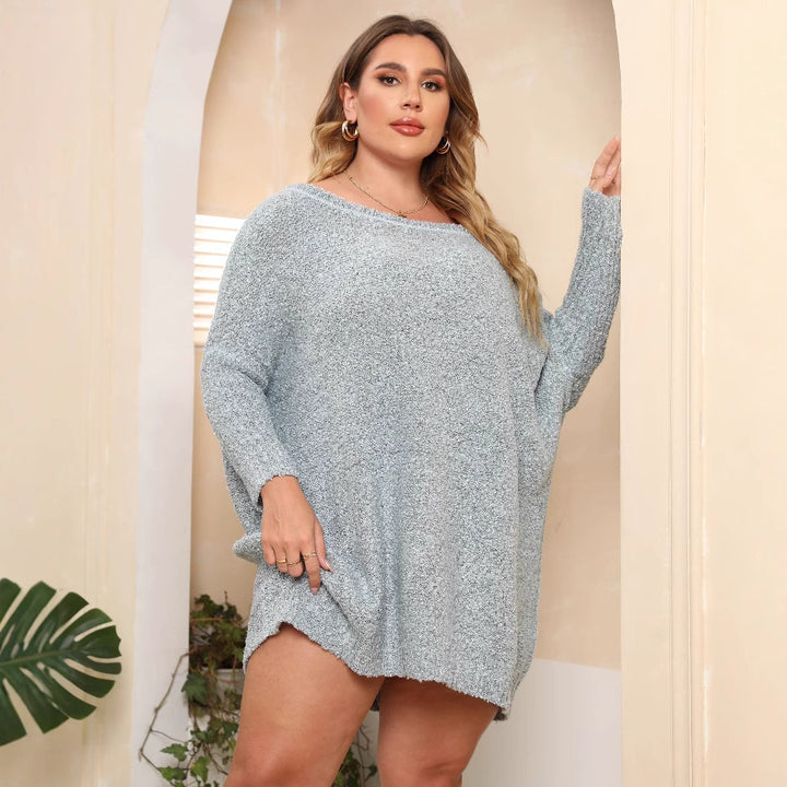 Dame hyggelig oversize sweater med skulderudskæring Stilla