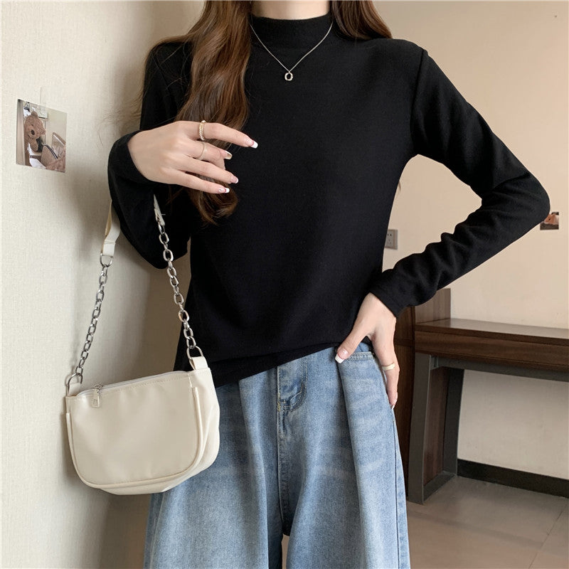 Dame Casual Mock Neck Langeærmetop Stilla