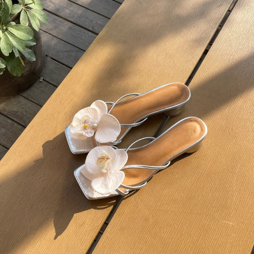 Dame blomsterdesignede slide-sandaler Stilla