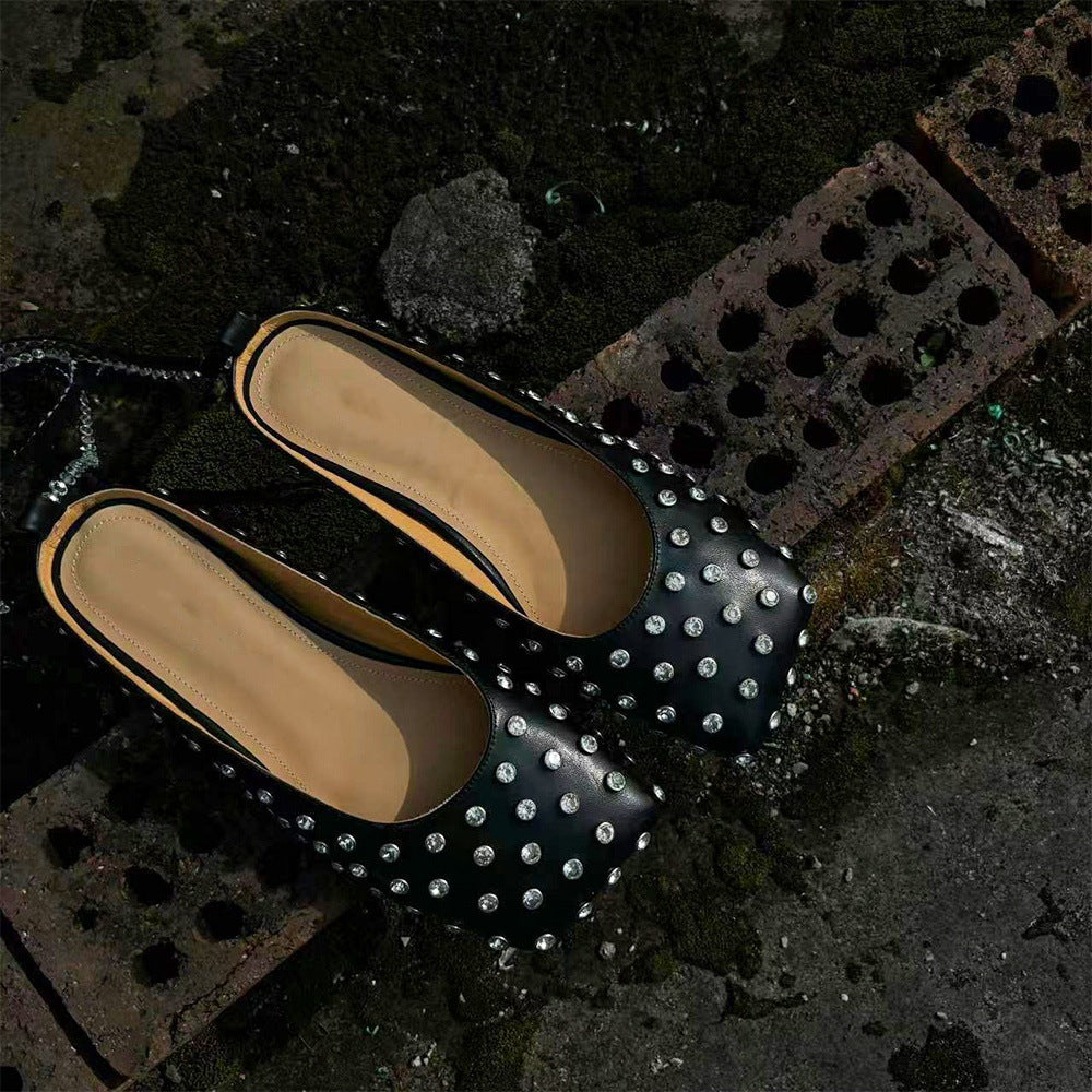 Femme Dekoreret Flade Mules Stilla