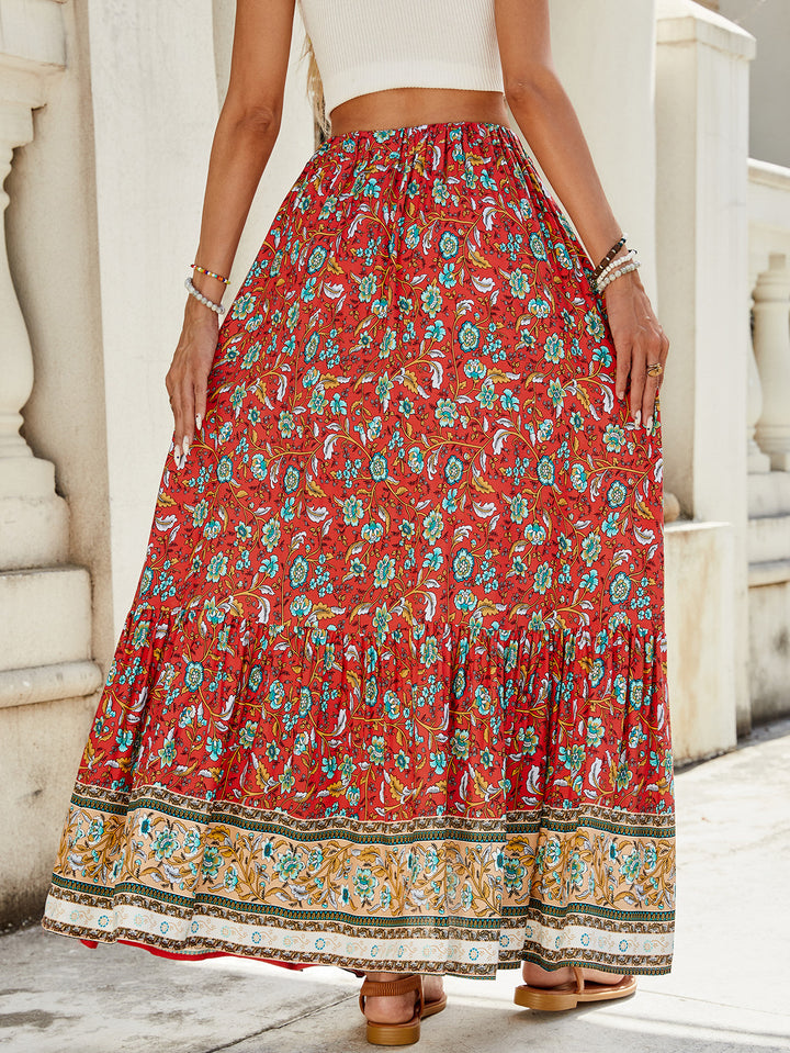 Damer Bohemian Blomstret Print Maxi Nederdel Stilla