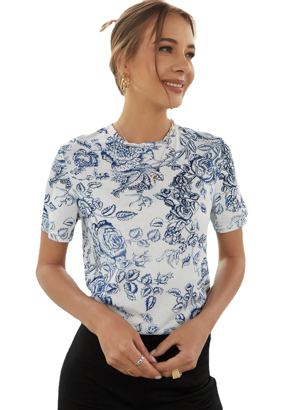 Damer Blomsterprint T-Shirt Stilla