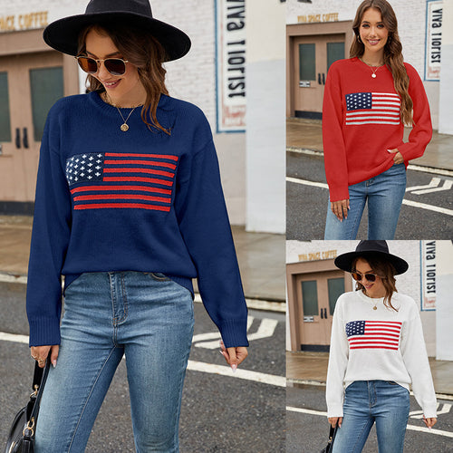 Dame sweater med Californisk flag design og afslappet snit Stilla