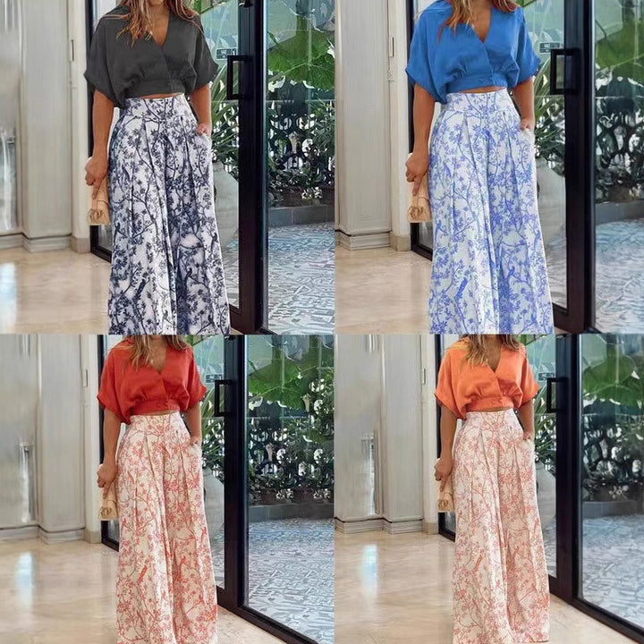 Dame elegant og luftig Culotte med blomster mønster Stiila