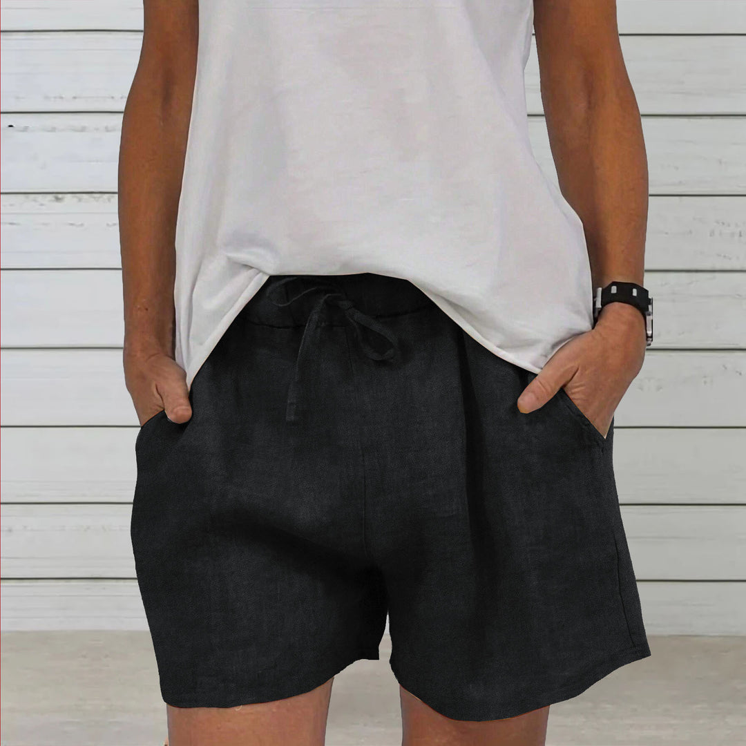 Dame Fritids Linned Shorts Stilla