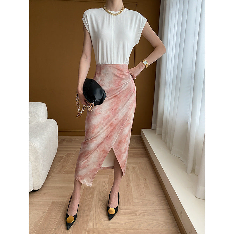 Kvinders elegante wrap midi kjole med transparente detaljer Stilla