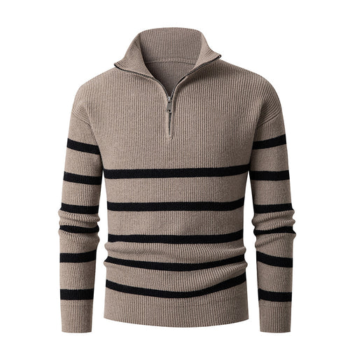 Herre Høj Hals Stribet Pullover Sweater Stilla