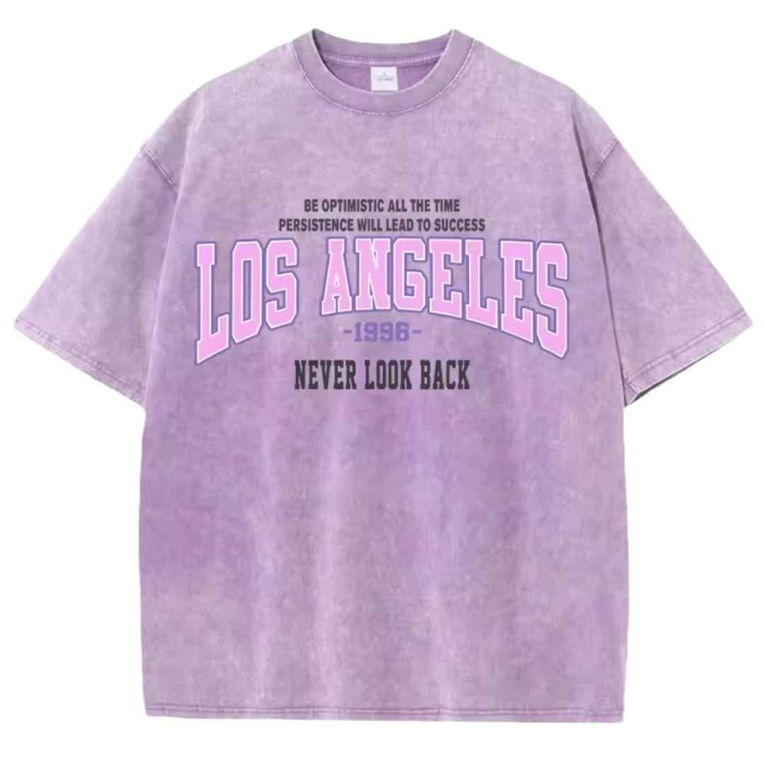 Dame komfortabelt statement T-shirt med retro Los Angeles print Stilla