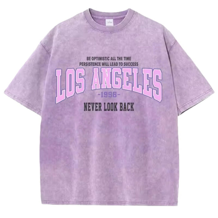 Dame komfortabelt statement T-shirt med retro Los Angeles print Stilla
