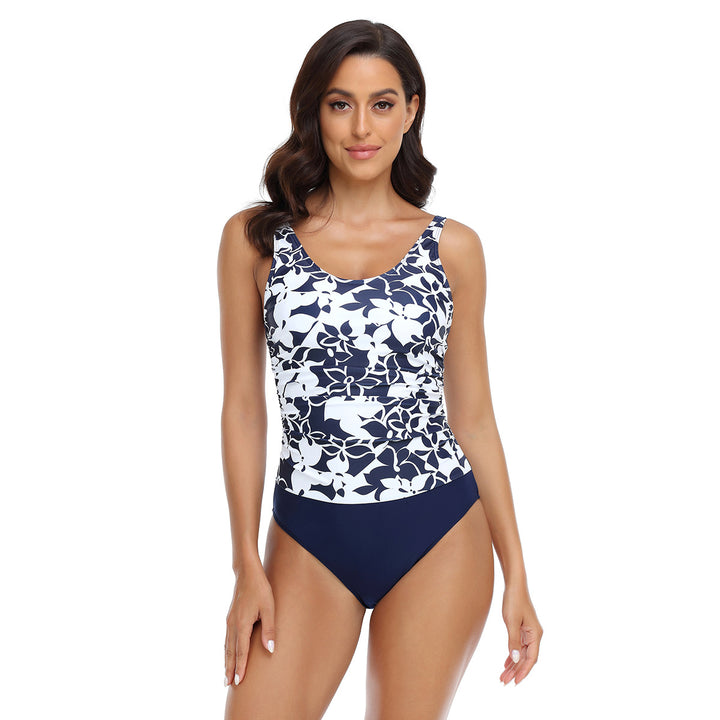 Dame Tankini med blomsterdesign og figursyet snit Stilla
