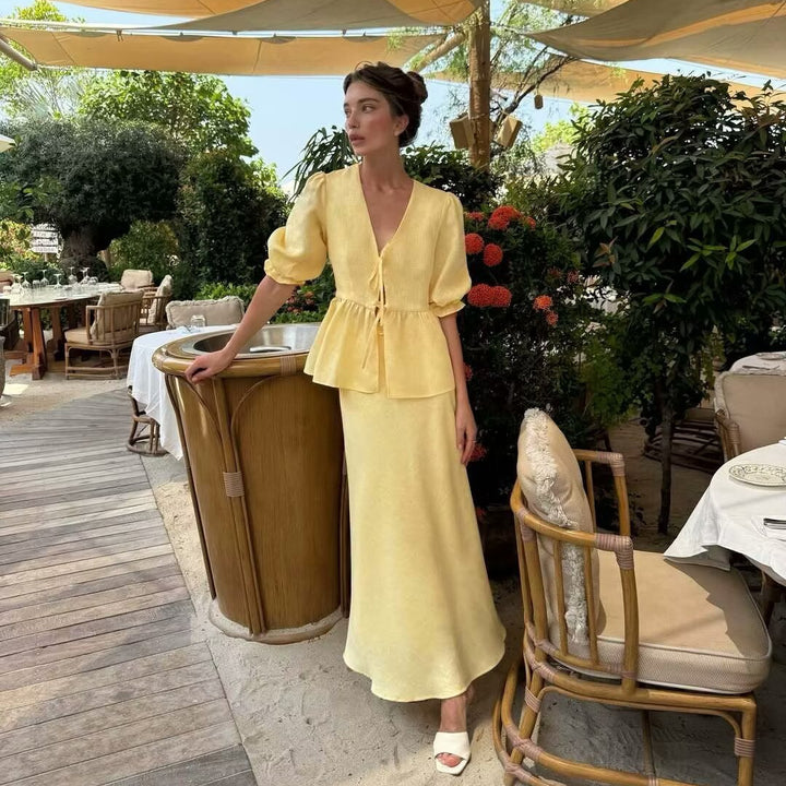 Dame elegant nederdel med flydende snit og lynlås Stilla