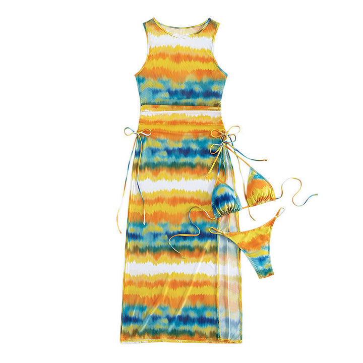 Dame Maxikjole med trendy wrap-design Skovae