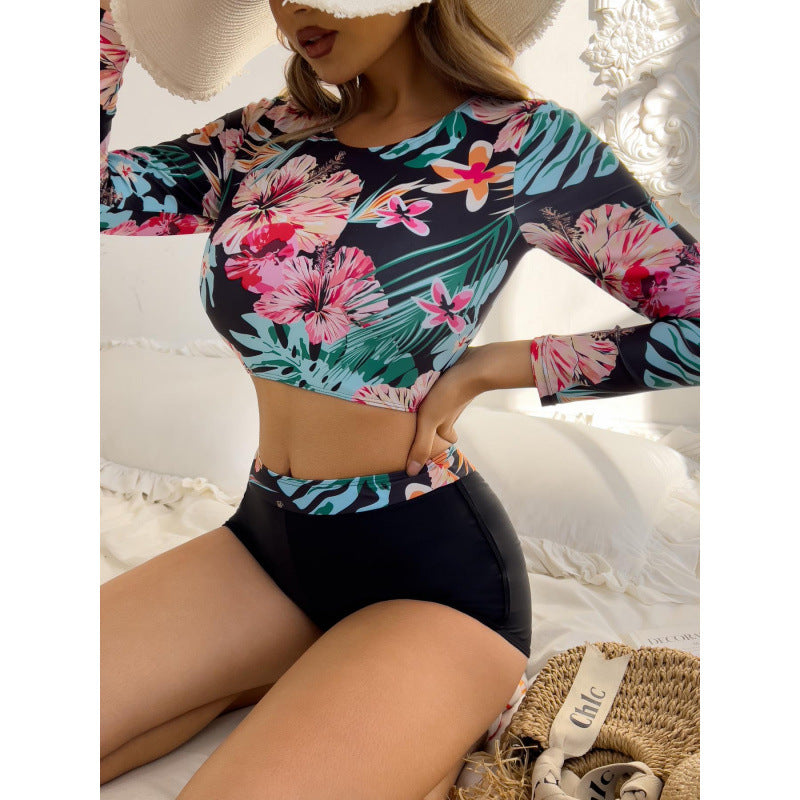 Dame Surf-Bikini-sæt med langærmet top og sporty design Skovae