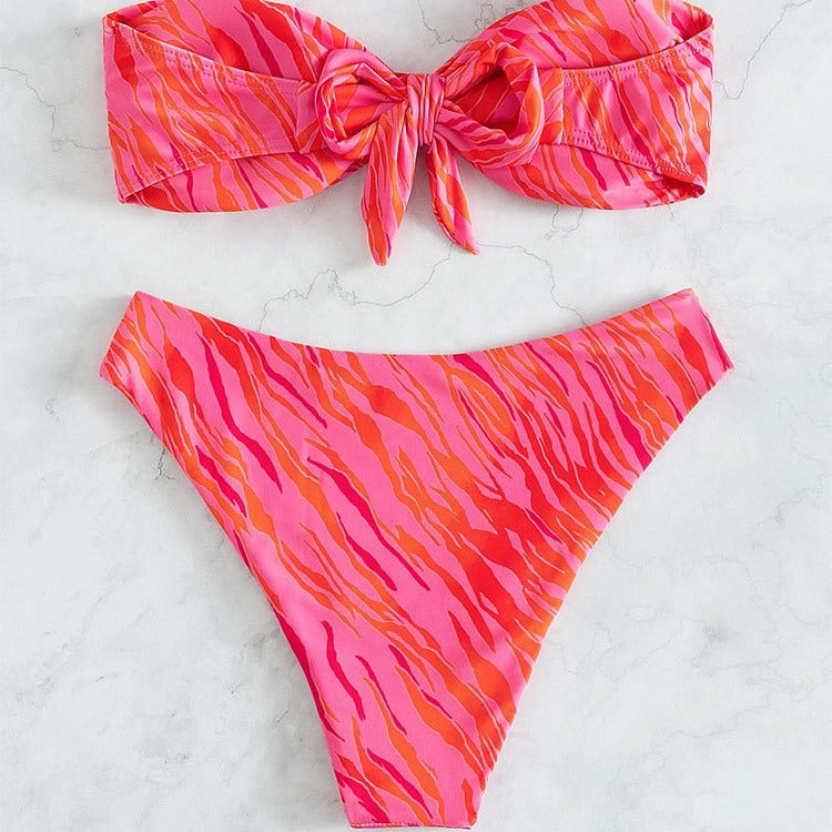 Dame bikini sæt med raffineret indpakningsdesign og sexy høj skæring Stilla