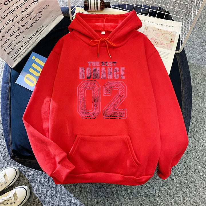 Kvinders afslappede hoodie med stilfuldt print Skovae