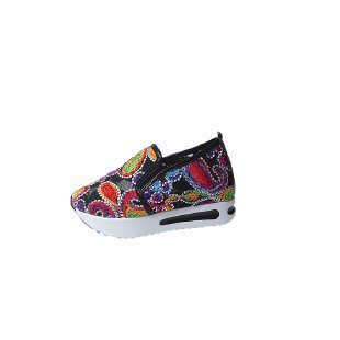 Dame Elastiske Slip-On Sneakers med farverigt mønster og skridsikker sål Stilla