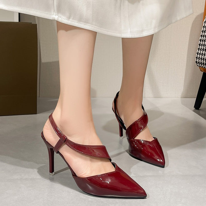 Dame Elegant Spids-Tå Slingback Hæle med Unik Kryds-Design Stilla