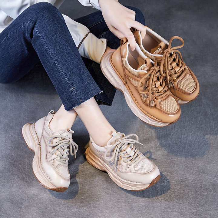 Dame Chunky Lifestyle Sneaker med mesh-indsatser og støttende sål Stilla