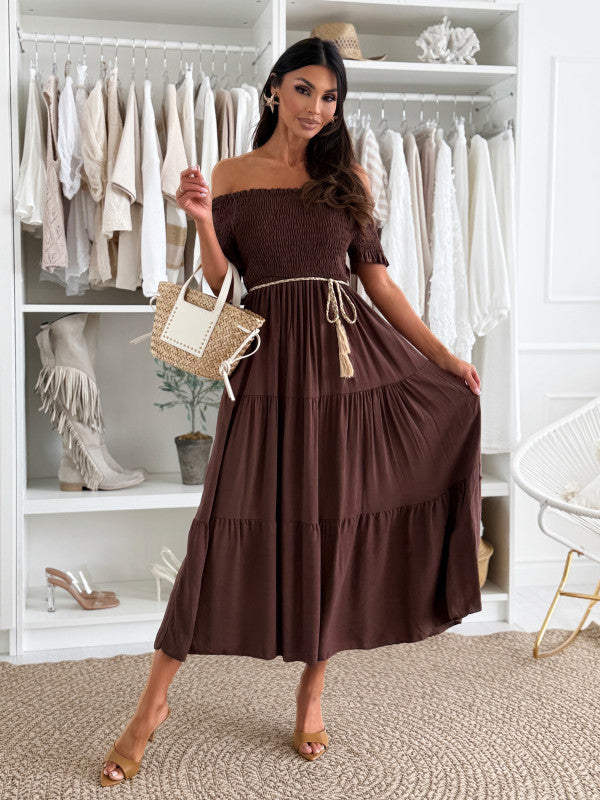 Kvinder Off-Shoulder Trin Maxikjole Stilla