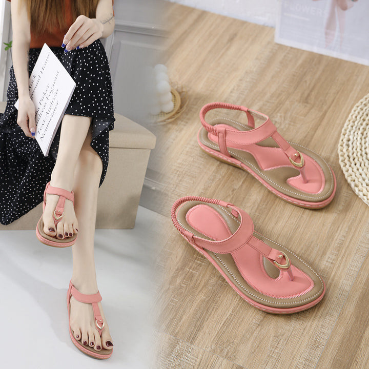 Dame Elegante Tåsplitter-Sandaler med moderigtigt Riemdesignet og ergonomisk Fodbed Stilla