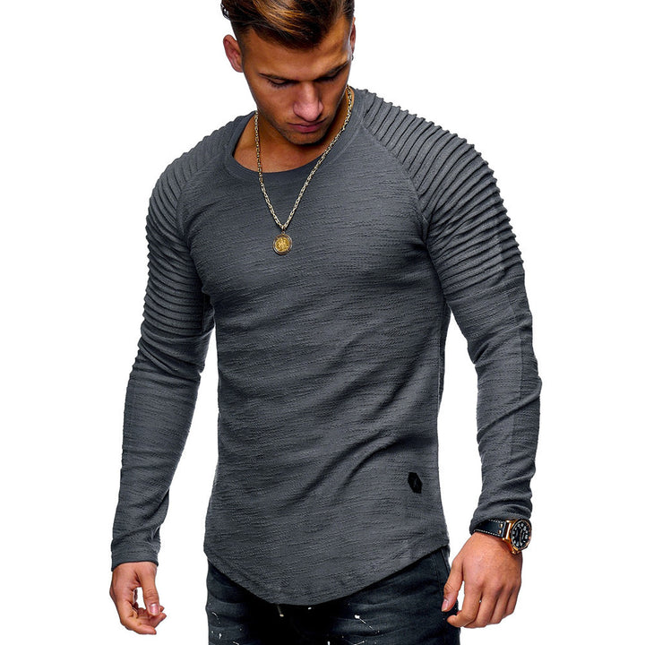 Herrer elegant langærmet pullover med struktureret design og smal pasform Stilla