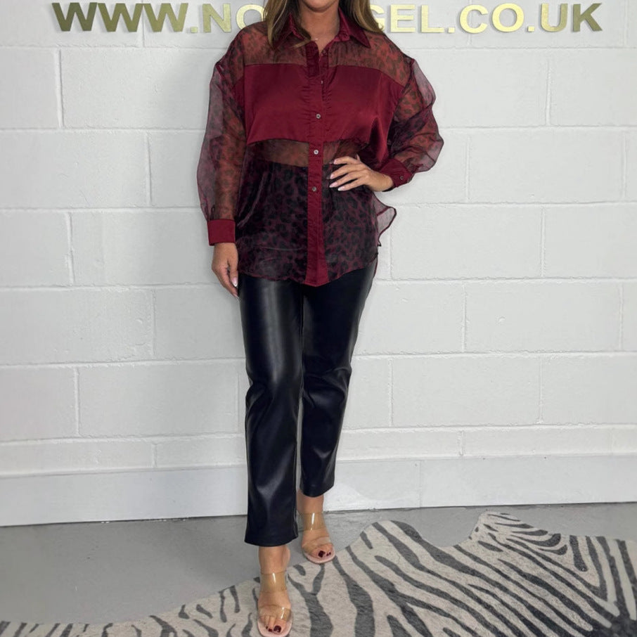 Dame Elegant ogluftig bluse med dyreprint Stilla