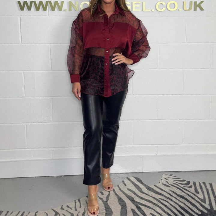 Dame Elegant ogluftig bluse med dyreprint Stilla