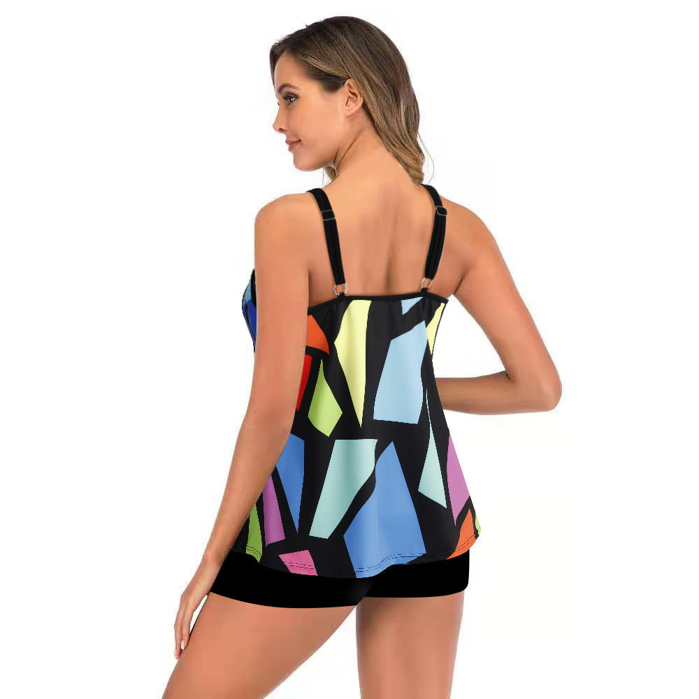Dame Sport Tankini-sæt med figursyet snit og moderigtige shorts Stilla